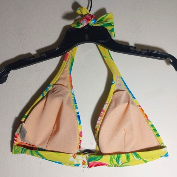 Islander Hawaiian Print Yellow Bikini Top Size 10 NWOT - Picture 6 of 10